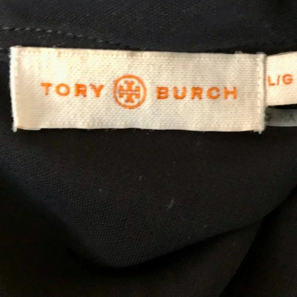 Tory Burch Black Midi Fit and Flare Shift Dress - Ruffle - 8